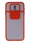 BFS  Samsung Galaxy J7 Pro / J730 Kılıf Palm Buzlu Kamera Sürgülü Silikon - Kırmızı