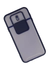 BFS  Samsung Galaxy J7 Pro / J730 Kılıf Palm Buzlu Kamera Sürgülü Silikon - Lacivert