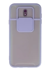 BFS  Samsung Galaxy J7 Pro / J730 Kılıf Palm Buzlu Kamera Sürgülü Silikon - Lila