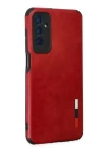 BFS  Samsung Galaxy M13 Kılıf Loop Deri Silikon - Kırmızı