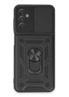BFS  Samsung Galaxy M14 5G Kılıf Pars Lens Yüzüklü Silikon - Siyah