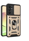 BFS  Samsung Galaxy M15 Kılıf Pars Lens Yüzüklü Silikon - Gold