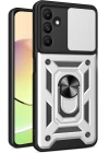 BFS  Samsung Galaxy M15 Kılıf Pars Lens Yüzüklü Silikon - Gümüş