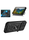 BFS  Samsung Galaxy M15 Kılıf Pars Lens Yüzüklü Silikon - Siyah
