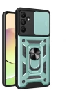 BFS  Samsung Galaxy M15 Kılıf Pars Lens Yüzüklü Silikon - Yeşil