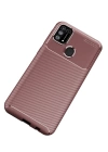 BFS  Samsung Galaxy M31 Kılıf Auto Focus Karbon Kapak - Kahverengi