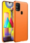 BFS  Samsung Galaxy M31 Kılıf Nano içi Kadife Silikon - Koyu Turuncu