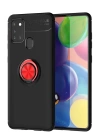 BFS  Samsung Galaxy M31 Kılıf Range Yüzüklü Silikon - Siyah-Kırmızı