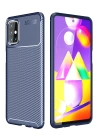 BFS  Samsung Galaxy M31S Kılıf Auto Focus Karbon Kapak - Lacivert