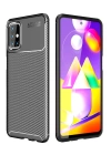 BFS  Samsung Galaxy M31S Kılıf Auto Focus Karbon Kapak - Siyah
