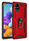 BFS  Samsung Galaxy M31S Kılıf Sofya Yüzüklü Silikon Kapak - Kırmızı