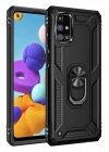 BFS  Samsung Galaxy M31S Kılıf Sofya Yüzüklü Silikon Kapak - Siyah