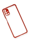 BFS  Samsung Galaxy M51 Kılıf Miami Şeffaf Silikon - Kırmızı