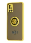 BFS  Samsung Galaxy M51 Kılıf Montreal Yüzüklü Silikon Kapak - Sarı