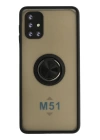 BFS  Samsung Galaxy M51 Kılıf Montreal Yüzüklü Silikon Kapak - Siyah