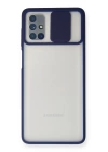 BFS  Samsung Galaxy M51 Kılıf Palm Buzlu Kamera Sürgülü Silikon - Lacivert