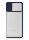 BFS  Samsung Galaxy M51 Kılıf Palm Buzlu Kamera Sürgülü Silikon - Lacivert
