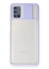 BFS  Samsung Galaxy M51 Kılıf Palm Buzlu Kamera Sürgülü Silikon - Lila