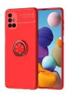 BFS  Samsung Galaxy M51 Kılıf Range Yüzüklü Silikon - Kırmızı
