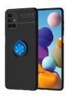 BFS  Samsung Galaxy M51 Kılıf Range Yüzüklü Silikon - Siyah-Mavi