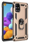 BFS  Samsung Galaxy M51 Kılıf Sofya Yüzüklü Silikon Kapak - Gold
