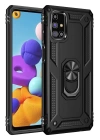 BFS  Samsung Galaxy M51 Kılıf Sofya Yüzüklü Silikon Kapak - Siyah