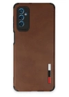 BFS  Samsung Galaxy M52 5G Kılıf Loop Deri Silikon - Kahverengi