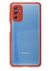 BFS  Samsung Galaxy M52 5G Kılıf Miami Şeffaf Silikon - Kırmızı