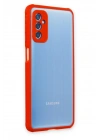 BFS  Samsung Galaxy M52 5G Kılıf Miami Şeffaf Silikon - Kırmızı