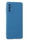BFS  Samsung Galaxy M52 5G Kılıf Nano içi Kadife Silikon - Mavi