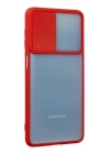 BFS  Samsung Galaxy M52 5G Kılıf Palm Buzlu Kamera Sürgülü Silikon - Kırmızı
