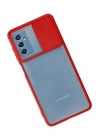 BFS  Samsung Galaxy M52 5G Kılıf Palm Buzlu Kamera Sürgülü Silikon - Kırmızı
