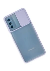 BFS  Samsung Galaxy M52 5G Kılıf Palm Buzlu Kamera Sürgülü Silikon - Lila