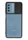 BFS  Samsung Galaxy M52 5G Kılıf Palm Buzlu Kamera Sürgülü Silikon - Siyah