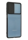BFS  Samsung Galaxy M52 5G Kılıf Palm Buzlu Kamera Sürgülü Silikon - Siyah