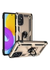 BFS  Samsung Galaxy M52 5G Kılıf Sofya Yüzüklü Silikon Kapak - Gold