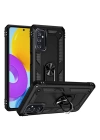 BFS  Samsung Galaxy M52 5G Kılıf Sofya Yüzüklü Silikon Kapak - Siyah