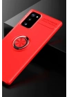 BFS  Samsung Galaxy Note 20 Kılıf Range Yüzüklü Silikon - Kırmızı