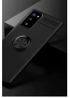 BFS  Samsung Galaxy Note 20 Kılıf Range Yüzüklü Silikon - Siyah