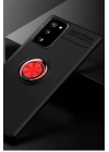 BFS  Samsung Galaxy Note 20 Kılıf Range Yüzüklü Silikon - Siyah-Kırmızı