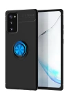 BFS  Samsung Galaxy Note 20 Kılıf Range Yüzüklü Silikon - Siyah-Mavi