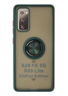 BFS  Samsung Galaxy S20 FE Kılıf Montreal Yüzüklü Silikon Kapak - Yeşil