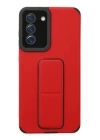BFS  Samsung Galaxy S21 FE Kılıf Mega Standlı Silikon - Kırmızı