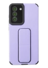 BFS  Samsung Galaxy S21 FE Kılıf Mega Standlı Silikon - Lila