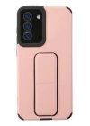 BFS  Samsung Galaxy S21 FE Kılıf Mega Standlı Silikon - Pudra