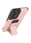 BFS  Samsung Galaxy S21 FE Kılıf Mega Standlı Silikon - Pudra