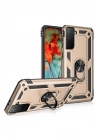 BFS Samsung Galaxy S21 Kılıf Sofya Yüzüklü Silikon Kapak - Gold