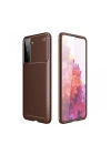 BFS  Samsung Galaxy S21 Plus Kılıf Auto Focus Karbon Kapak - Kahverengi