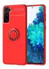 BFS  Samsung Galaxy S21 Plus Kılıf Range Yüzüklü Silikon - Kırmızı