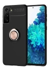 BFS  Samsung Galaxy S21 Plus Kılıf Range Yüzüklü Silikon - Siyah-Gold